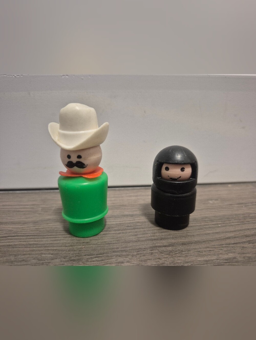 Fisher-Price Little People Vintage Western Man/Cowboy And Race Car Driver